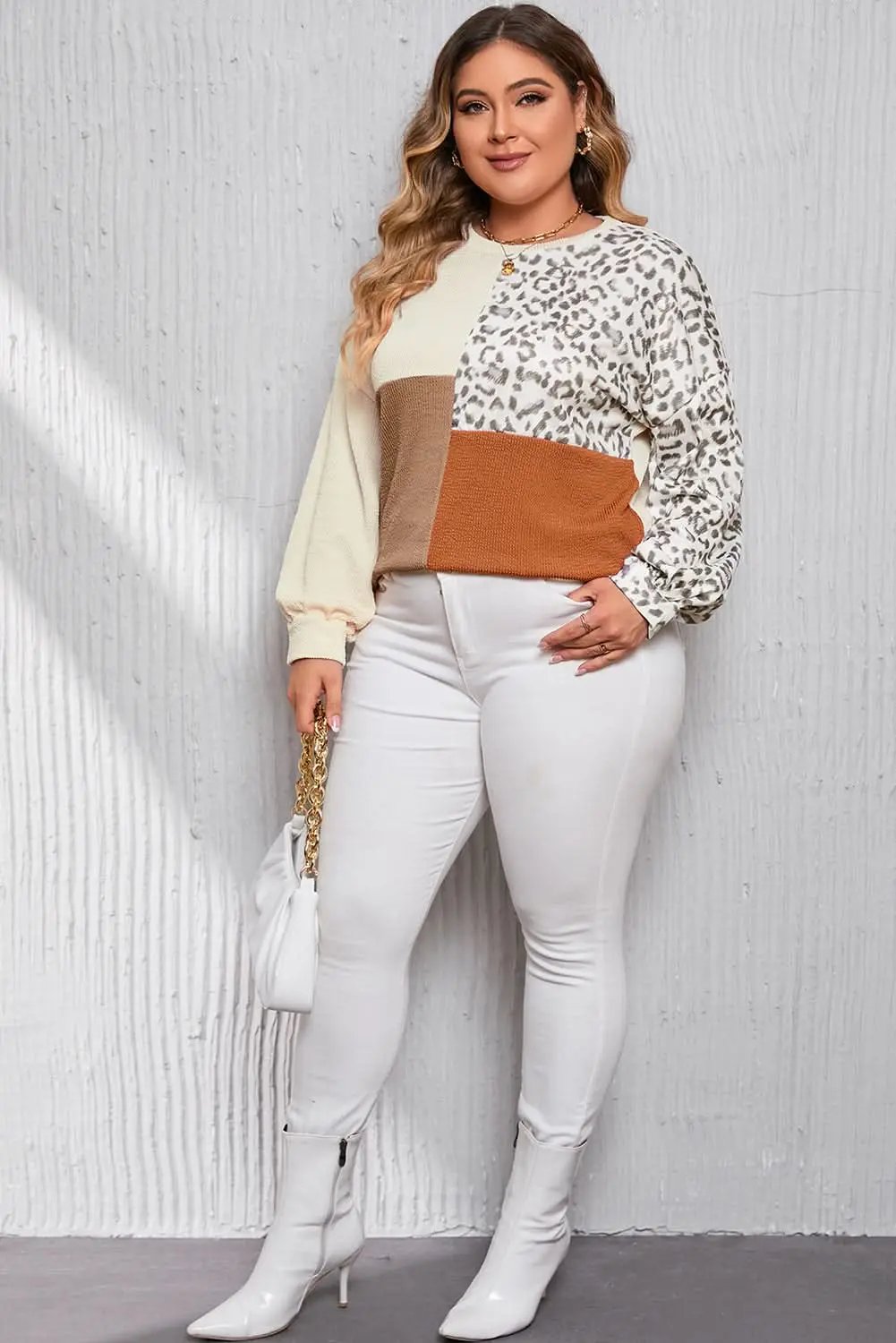 Chic khaki leopard block top - Love Salve